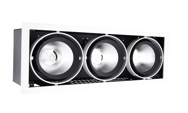 亚傅体育登录照明G12系列三头COB格栅射灯45W